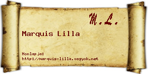 Marquis Lilla névjegykártya